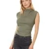 Michael Stars Amara Mock Neck Power Shoulder Top | Shirts & Tops