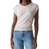 Michael Stars Joni Crew Neck Power Shoulder Top | Shirts & Tops