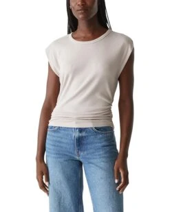 Michael Stars Joni Crew Neck Power Shoulder Top | Shirts & Tops